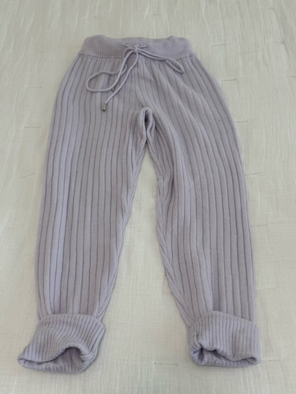 Free People Lavender Ribbed Knit Joggers